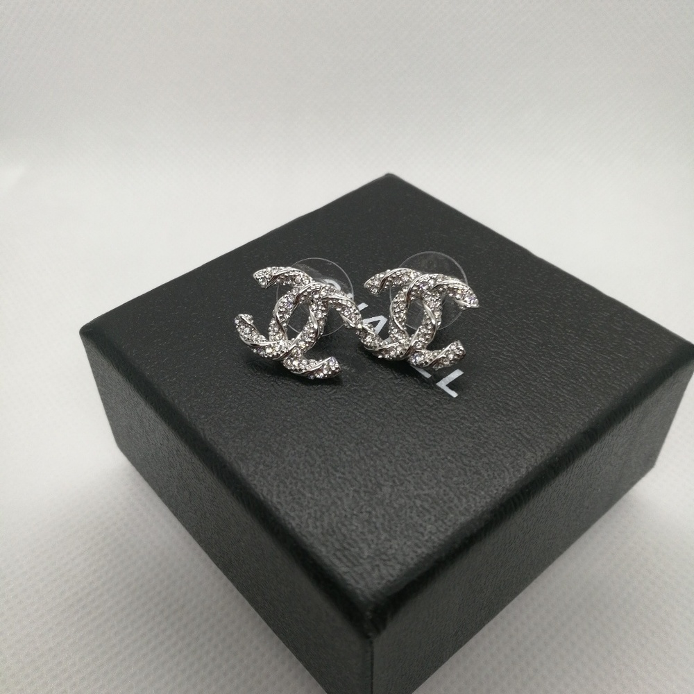 CC Chanel Silver Earrings